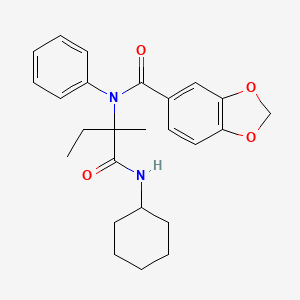 N-[1-(cyclohexylamino)-2-methyl-1-oxobutan-2-yl]-N-phenyl-1,3-benzodioxole-5-carboxamide