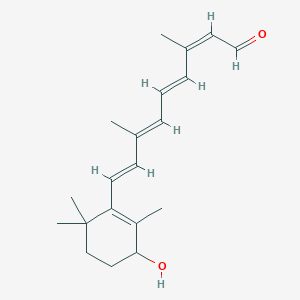 molecular formula C₂₀H₂₈O₂ B1144859 (2Z,4E,6E,8E)-9-(3-Hydroxy-2,6,6-trimethylcyclohex-1-en-1-yl)-3,7-dimethylnona-2,4,6,8-tetraenal CAS No. 71423-68-2