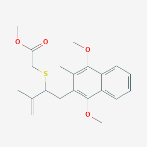 Methyl 2-((1-(1,4-dimethoxy-3-methylnaphthalen-2-yl)-3-methylbut-3-en-2-yl)thio)acetate