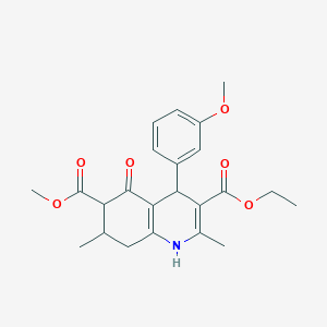 3-Ethyl 6-methyl 4-(3-methoxyphenyl)-2,7-dimethyl-5-oxo-1,4,5,6,7,8-hexahydroquinoline-3,6-dicarboxylate