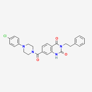 7-(4-(4-chlorophenyl)piperazine-1-carbonyl)-3-phenethylquinazoline-2,4(1H,3H)-dione