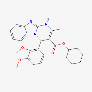 molecular formula C26H29N3O4 B11448617 Cyclohexyl 4-(2,3-dimethoxyphenyl)-2-methyl-1,4-dihydropyrimido[1,2-a]benzimidazole-3-carboxylate 