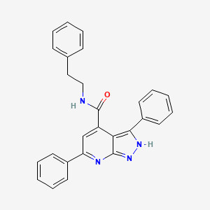 3,6-diphenyl-N-(2-phenylethyl)-1H-pyrazolo[3,4-b]pyridine-4-carboxamide