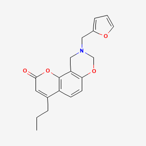 9-(2-furylmethyl)-4-propyl-9,10-dihydro-2H,8H-chromeno[8,7-e][1,3]oxazin-2-one