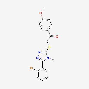 2-{[5-(2-bromophenyl)-4-methyl-4H-1,2,4-triazol-3-yl]sulfanyl}-1-(4-methoxyphenyl)ethanone