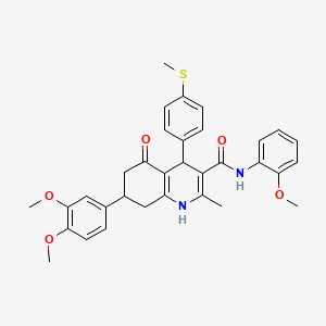 7-(3,4-dimethoxyphenyl)-N-(2-methoxyphenyl)-2-methyl-4-[4-(methylsulfanyl)phenyl]-5-oxo-1,4,5,6,7,8-hexahydroquinoline-3-carboxamide