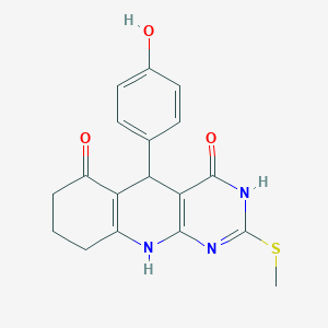 4-hydroxy-5-(4-hydroxyphenyl)-2-(methylsulfanyl)-5,8,9,10-tetrahydropyrimido[4,5-b]quinolin-6(7H)-one