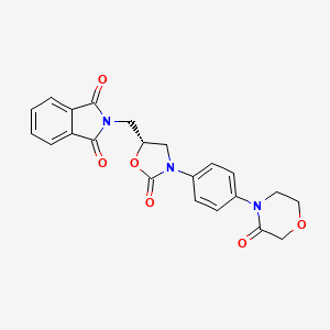 molecular formula C₂₂H₁₉N₃O₆ B1144867 (R)-2-((2-oxo-3-(4-(3-oxomorpholino)phenyl)oxazolidin-5-yl)methyl)isoindoline-1,3-dione CAS No. 1424944-35-3