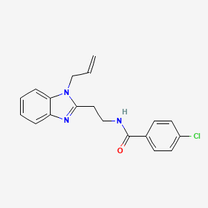 molecular formula C19H18ClN3O B11448685 4-chloro-N-{2-[1-(prop-2-en-1-yl)-1H-benzimidazol-2-yl]ethyl}benzamide 