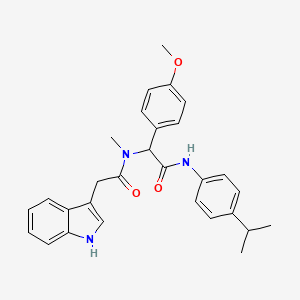 molecular formula C29H31N3O3 B11448693 2-(1H-indol-3-yl)-N-[1-(4-methoxyphenyl)-2-oxo-2-{[4-(propan-2-yl)phenyl]amino}ethyl]-N-methylacetamide 