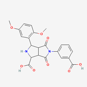 5-(3-Carboxyphenyl)-3-(2,5-dimethoxyphenyl)-4,6-dioxooctahydropyrrolo[3,4-c]pyrrole-1-carboxylic acid