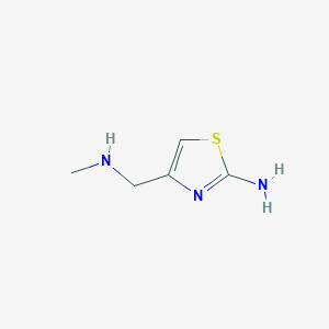 molecular formula C5H9N3S B114487 4-((Methylamino)methyl)thiazol-2-amine CAS No. 144163-74-6