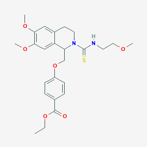 Ethyl 4-({6,7-dimethoxy-2-[(2-methoxyethyl)carbamothioyl]-1,2,3,4-tetrahydroisoquinolin-1-YL}methoxy)benzoate