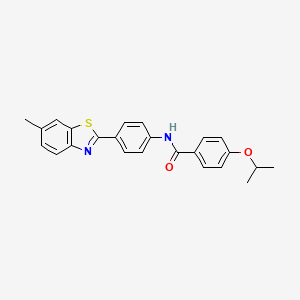 molecular formula C24H22N2O2S B11448737 N-[4-(6-methyl-1,3-benzothiazol-2-yl)phenyl]-4-(propan-2-yloxy)benzamide 