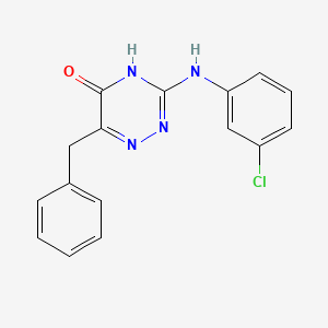 molecular formula C16H13ClN4O B11448743 6-Benzyl-3-[(3-chlorophenyl)amino]-1,2,4-triazin-5-ol 