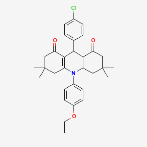 molecular formula C31H34ClNO3 B11448750 9-(4-chlorophenyl)-10-(4-ethoxyphenyl)-3,3,6,6-tetramethyl-3,4,6,7,9,10-hexahydroacridine-1,8(2H,5H)-dione 