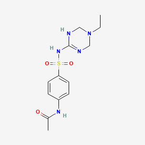 N-{4-[(5-ethyl-1,4,5,6-tetrahydro-1,3,5-triazin-2-yl)sulfamoyl]phenyl}acetamide