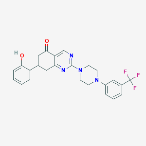 molecular formula C25H23F3N4O2 B11448783 7-(2-hydroxyphenyl)-2-{4-[3-(trifluoromethyl)phenyl]piperazin-1-yl}-7,8-dihydroquinazolin-5(6H)-one 