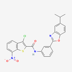 3-chloro-7-nitro-N-{3-[5-(propan-2-yl)-1,3-benzoxazol-2-yl]phenyl}-1-benzothiophene-2-carboxamide