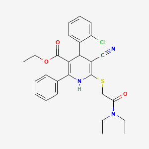 Ethyl 4-(2-chlorophenyl)-5-cyano-6-{[2-(diethylamino)-2-oxoethyl]sulfanyl}-2-phenyl-1,4-dihydropyridine-3-carboxylate