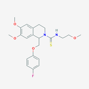 1-((4-fluorophenoxy)methyl)-6,7-dimethoxy-N-(2-methoxyethyl)-3,4-dihydroisoquinoline-2(1H)-carbothioamide