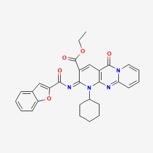 ethyl 6-(1-benzofuran-2-carbonylimino)-7-cyclohexyl-2-oxo-1,7,9-triazatricyclo[8.4.0.03,8]tetradeca-3(8),4,9,11,13-pentaene-5-carboxylate