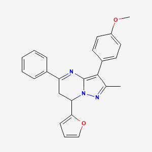 7-(Furan-2-yl)-3-(4-methoxyphenyl)-2-methyl-5-phenyl-6,7-dihydropyrazolo[1,5-a]pyrimidine