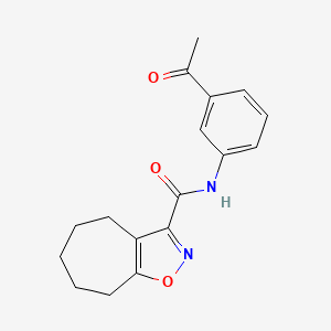 molecular formula C17H18N2O3 B11448850 N-(3-acetylphenyl)-5,6,7,8-tetrahydro-4H-cyclohepta[d][1,2]oxazole-3-carboxamide 