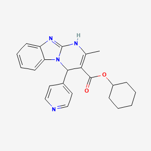 molecular formula C23H24N4O2 B11448855 Cyclohexyl 2-methyl-4-(pyridin-4-yl)-1,4-dihydropyrimido[1,2-a]benzimidazole-3-carboxylate 