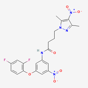 N-[3-(2,4-difluorophenoxy)-5-nitrophenyl]-4-(3,5-dimethyl-4-nitro-1H-pyrazol-1-yl)butanamide