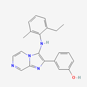 molecular formula C21H20N4O B11448867 3-{3-[(2-Ethyl-6-methylphenyl)amino]imidazo[1,2-a]pyrazin-2-yl}phenol 