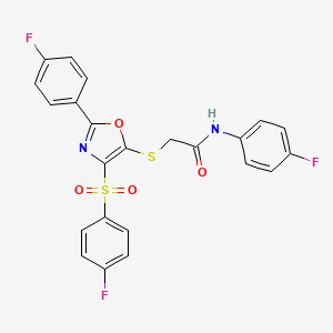 2-{[4-(4-fluorobenzenesulfonyl)-2-(4-fluorophenyl)-1,3-oxazol-5-yl]sulfanyl}-N-(4-fluorophenyl)acetamide