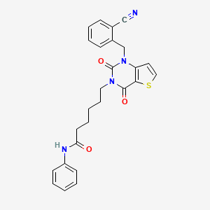 6-[1-[(2-cyanophenyl)methyl]-2,4-dioxothieno[3,2-d]pyrimidin-3-yl]-N-phenylhexanamide