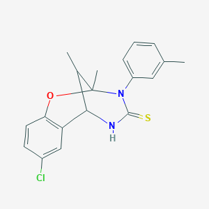 8-chloro-2,11-dimethyl-3-(3-methylphenyl)-2,3,5,6-tetrahydro-4H-2,6-methano-1,3,5-benzoxadiazocine-4-thione