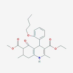 3-Ethyl 6-methyl 4-(2-butoxyphenyl)-2,7-dimethyl-5-oxo-1,4,5,6,7,8-hexahydroquinoline-3,6-dicarboxylate