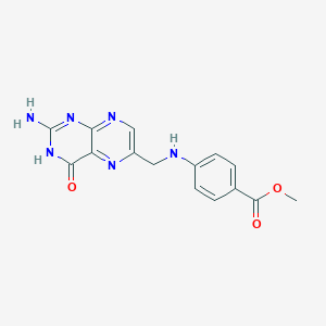 molecular formula C₁₅H₁₄N₆O₃ B1144891 Methyl 4-(((2-amino-4-oxo-1,4-dihydropteridin-6-yl)methyl)amino)benzoate CAS No. 34794-87-1
