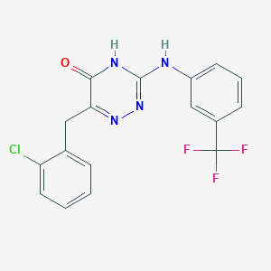 6-(2-Chlorobenzyl)-3-{[3-(trifluoromethyl)phenyl]amino}-1,2,4-triazin-5-ol