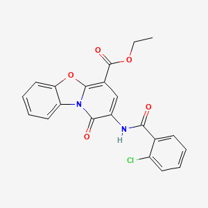 molecular formula C21H15ClN2O5 B11448912 ethyl 2-[(2-chlorobenzoyl)amino]-1-oxo-1H-pyrido[2,1-b][1,3]benzoxazole-4-carboxylate 