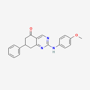 molecular formula C21H19N3O2 B11448920 2-[(4-methoxyphenyl)amino]-7-phenyl-7,8-dihydroquinazolin-5(6H)-one 