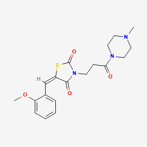 5-[(E)-1-(2-methoxyphenyl)methylidene]-3-[3-(4-methylpiperazino)-3-oxopropyl]-1,3-thiazolane-2,4-dione