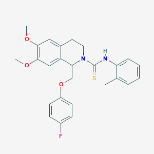 1-((4-fluorophenoxy)methyl)-6,7-dimethoxy-N-(o-tolyl)-3,4-dihydroisoquinoline-2(1H)-carbothioamide