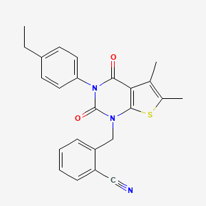 2-{[3-(4-ethylphenyl)-5,6-dimethyl-2,4-dioxo-1H,2H,3H,4H-thieno[2,3-d]pyrimidin-1-yl]methyl}benzonitrile