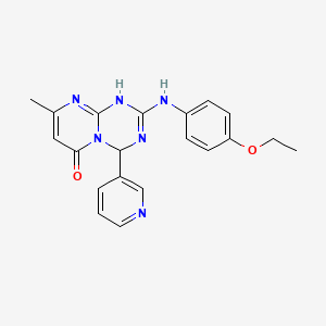 2-[(4-ethoxyphenyl)amino]-8-methyl-4-(pyridin-3-yl)-4,9-dihydro-6H-pyrimido[1,2-a][1,3,5]triazin-6-one