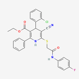 Ethyl 4-(2-chlorophenyl)-5-cyano-6-({2-[(4-fluorophenyl)amino]-2-oxoethyl}sulfanyl)-2-phenyl-1,4-dihydropyridine-3-carboxylate