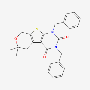 4,6-dibenzyl-12,12-dimethyl-11-oxa-8-thia-4,6-diazatricyclo[7.4.0.02,7]trideca-1(9),2(7)-diene-3,5-dione