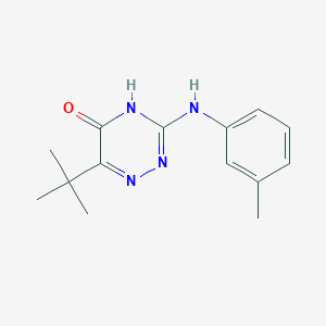 6-Tert-butyl-3-[(3-methylphenyl)amino]-1,2,4-triazin-5-ol