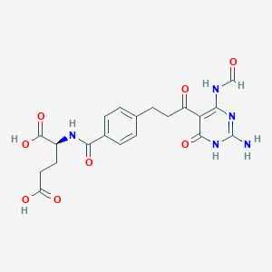(2S)-2-[[4-[3-(2-amino-4-formamido-6-oxo-1H-pyrimidin-5-yl)-3-oxopropyl]benzoyl]amino]pentanedioic acid