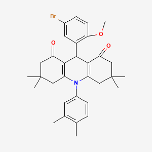 9-(5-bromo-2-methoxyphenyl)-10-(3,4-dimethylphenyl)-3,3,6,6-tetramethyl-3,4,6,7,9,10-hexahydroacridine-1,8(2H,5H)-dione