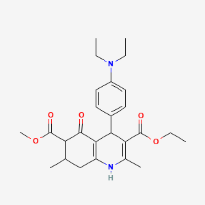 3-Ethyl 6-methyl 4-[4-(diethylamino)phenyl]-2,7-dimethyl-5-oxo-1,4,5,6,7,8-hexahydroquinoline-3,6-dicarboxylate