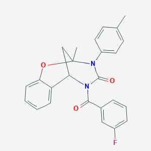 5-(3-fluorobenzoyl)-2-methyl-3-(4-methylphenyl)-2,3,5,6-tetrahydro-4H-2,6-methano-1,3,5-benzoxadiazocin-4-one